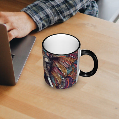 Dark Tribal Elephant - Coffee Mugs Ceramic