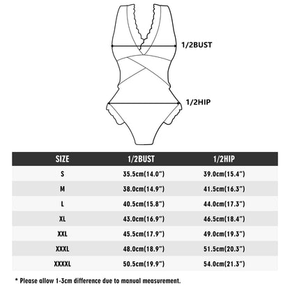 FEELIN INSECTUAL - Womens Ruffle Edge Cross-Front One Piece Swimsuit Bathing Suit