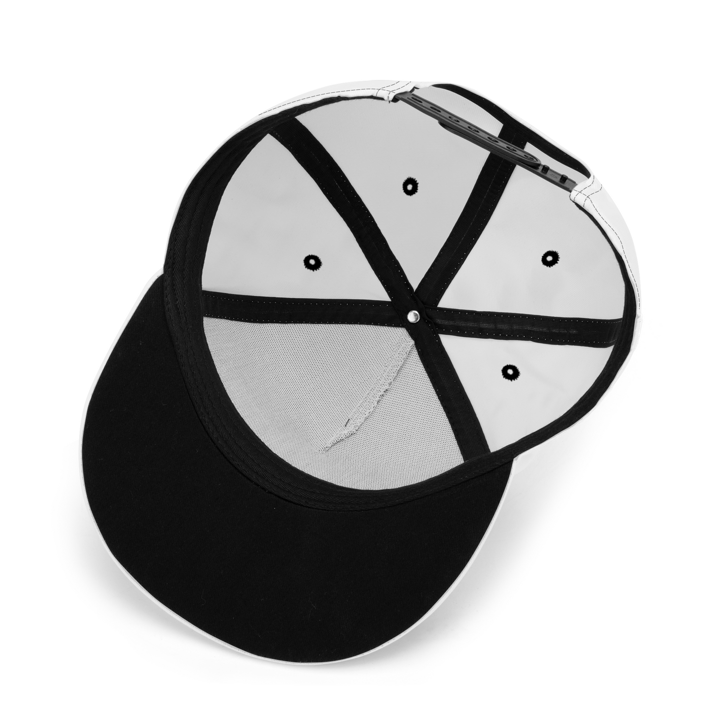 Black and White Crystalized Basic - Flat Bill Hat