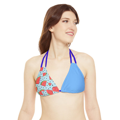 Watermelon Crawl Strappy Bikini Set (AOP)