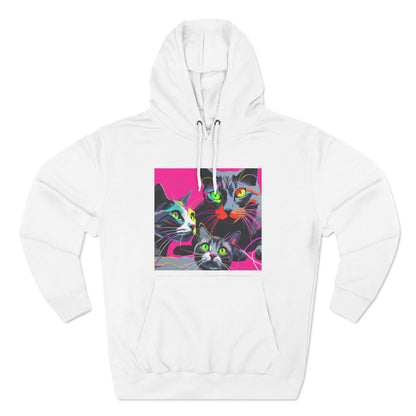 Three Kitties -Panel Fleece Hoodie