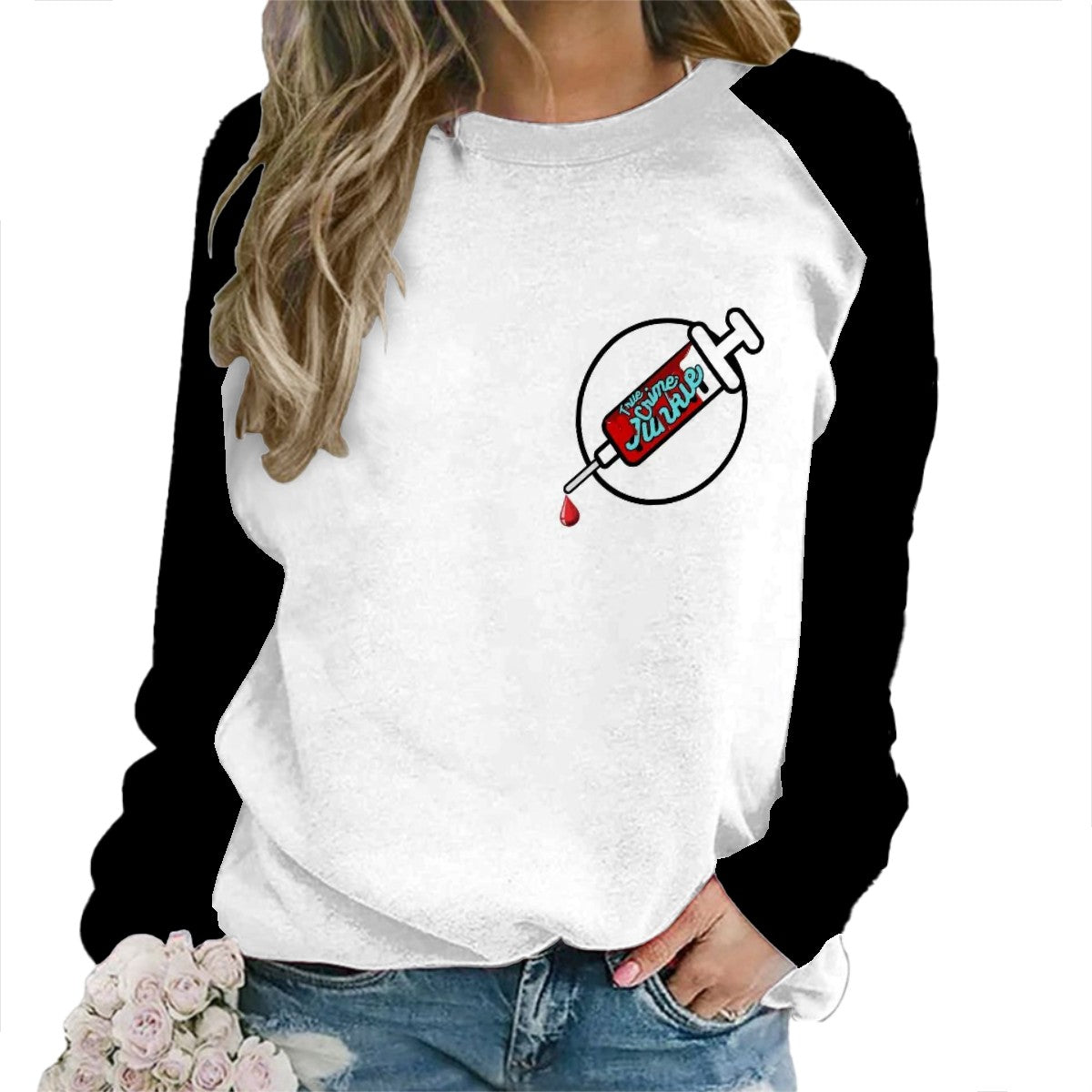 " True Crime Junkie" Crewneck Sweatshirts Women