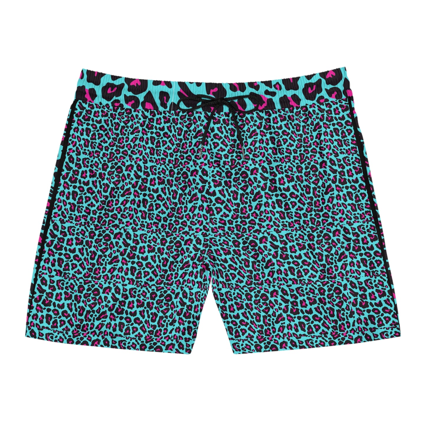 Livin' in Leopard Men's Mid-Length Swim Shorts (AOP)