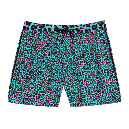 Livin' in Leopard Men's Mid-Length Swim Shorts (AOP)