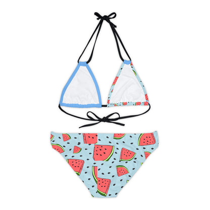 Watermelon Crawl Strappy Bikini Set (AOP)