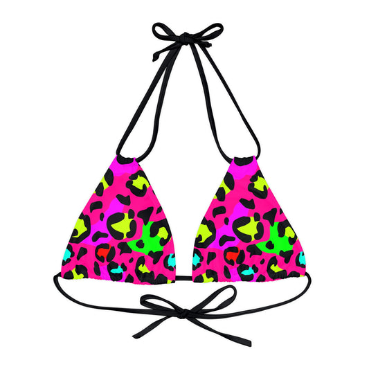 Strappy Triangle Bikini Top (AOP)