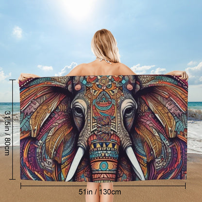 Tribal Elephant Microfiber Beach Towel