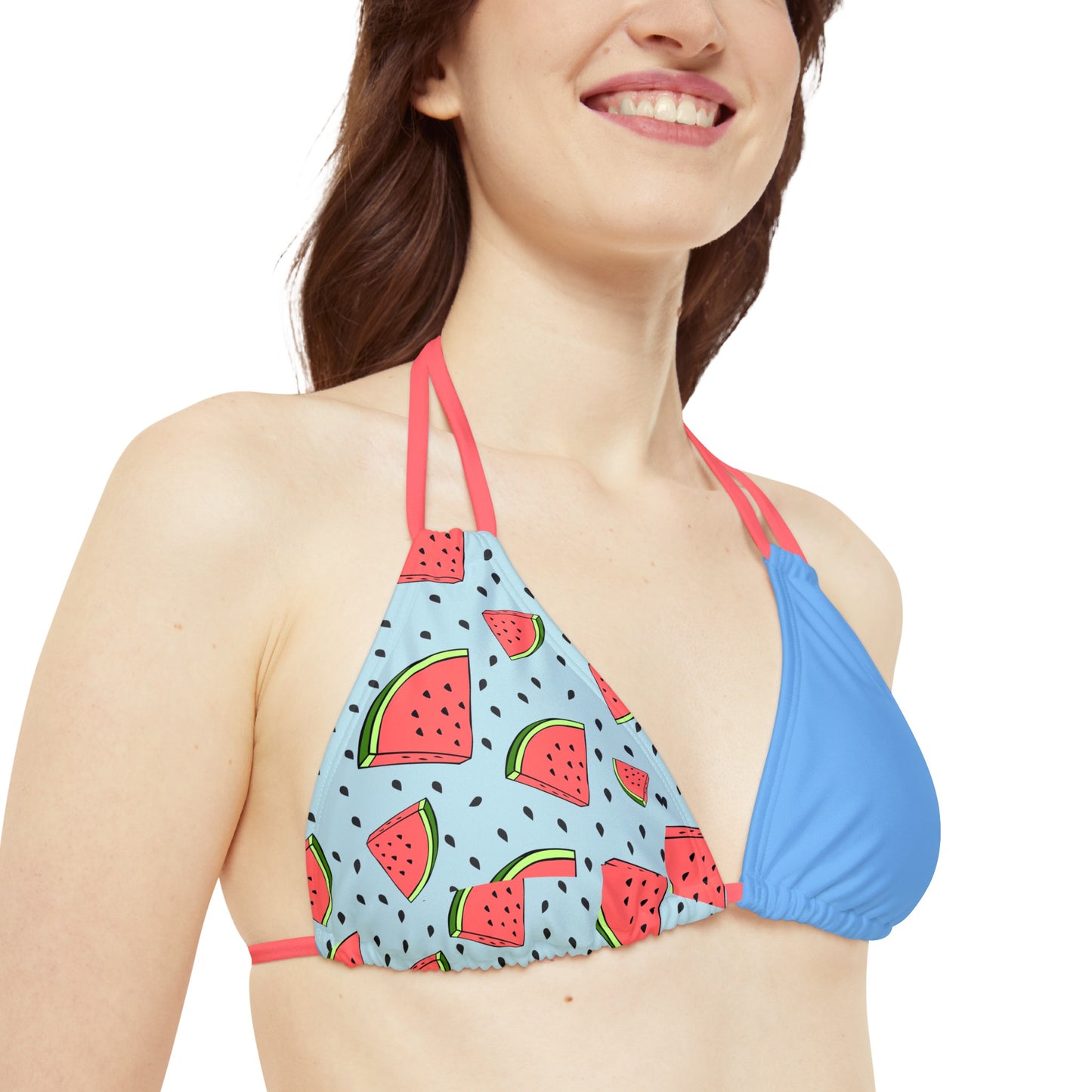 Watermelon Crawl Strappy Bikini Set (AOP)