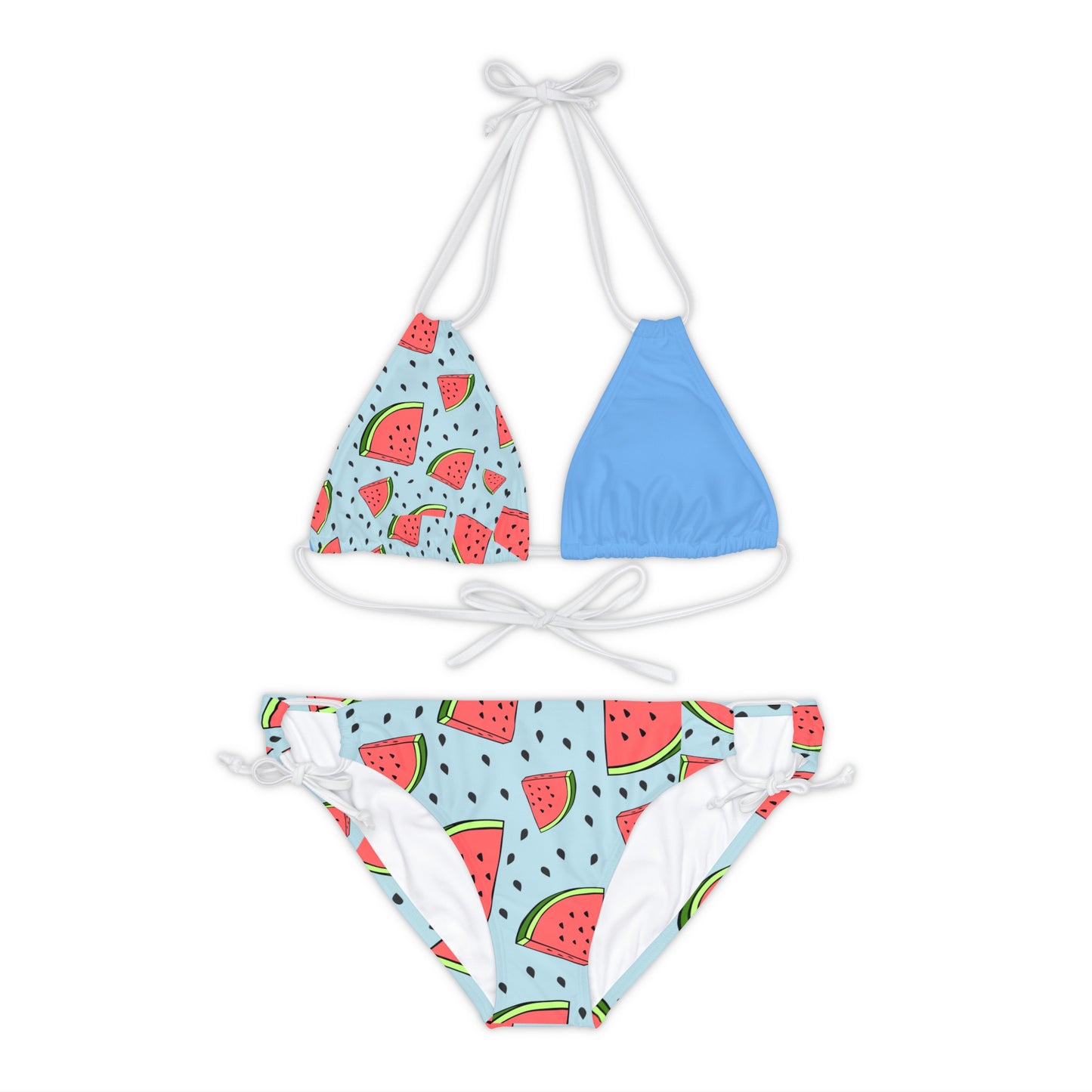 Watermelon Crawl Strappy Bikini Set (AOP)