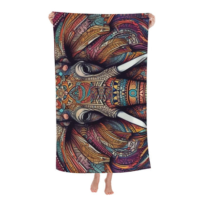 Tribal Elephant Microfiber Beach Towel