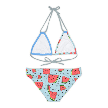 Watermelon Crawl Strappy Bikini Set (AOP)