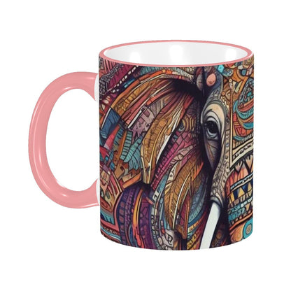 Dark Tribal Elephant - Coffee Mugs Ceramic