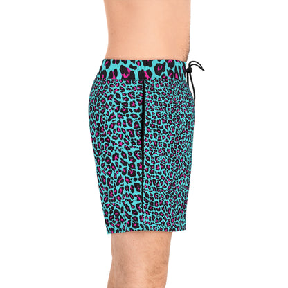 Livin' in Leopard Men's Mid-Length Swim Shorts (AOP)