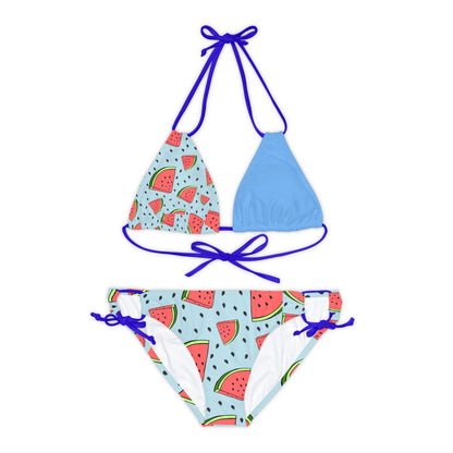 Watermelon Crawl Strappy Bikini Set (AOP)