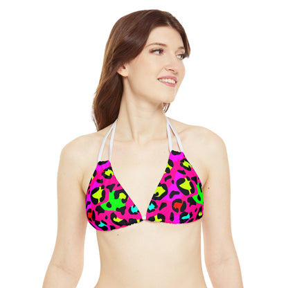 Strappy Triangle Bikini Top (AOP)