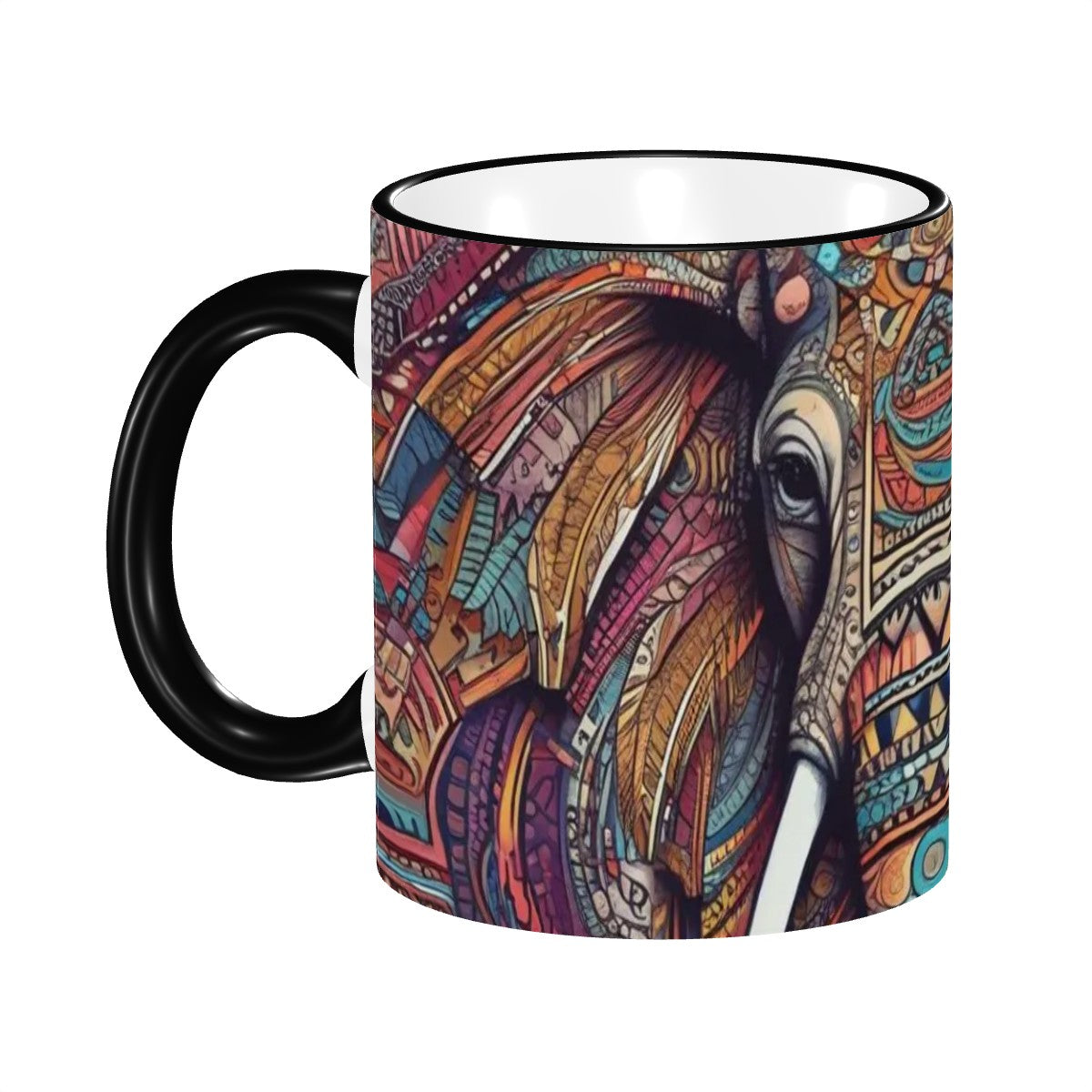 Dark Tribal Elephant - Coffee Mugs Ceramic