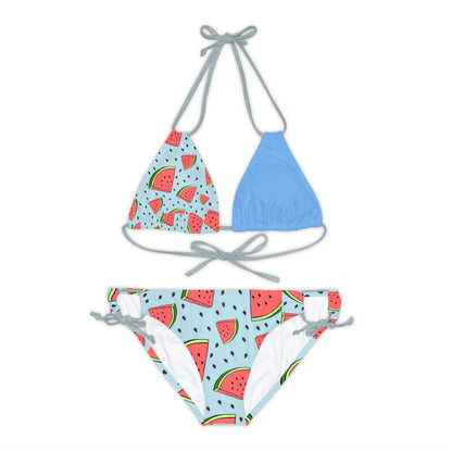 Watermelon Crawl Strappy Bikini Set (AOP)