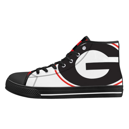 GA BLACKNRED CHECKERED - Mens High Top Canvas Shoes