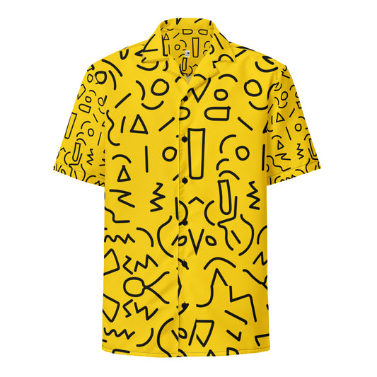 Black and Yellow Unisex Button Up Shirt