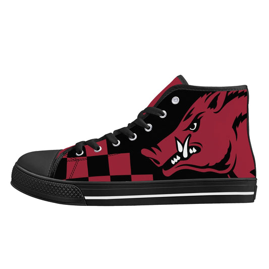 ARKANSAS RAZORBACKS - MASSIVE LOGO - Mens High Top Canvas Shoes