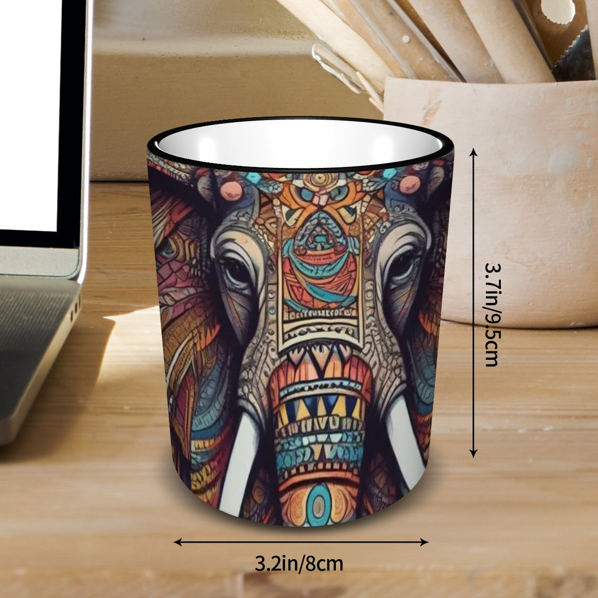 Dark Tribal Elephant - Coffee Mugs Ceramic