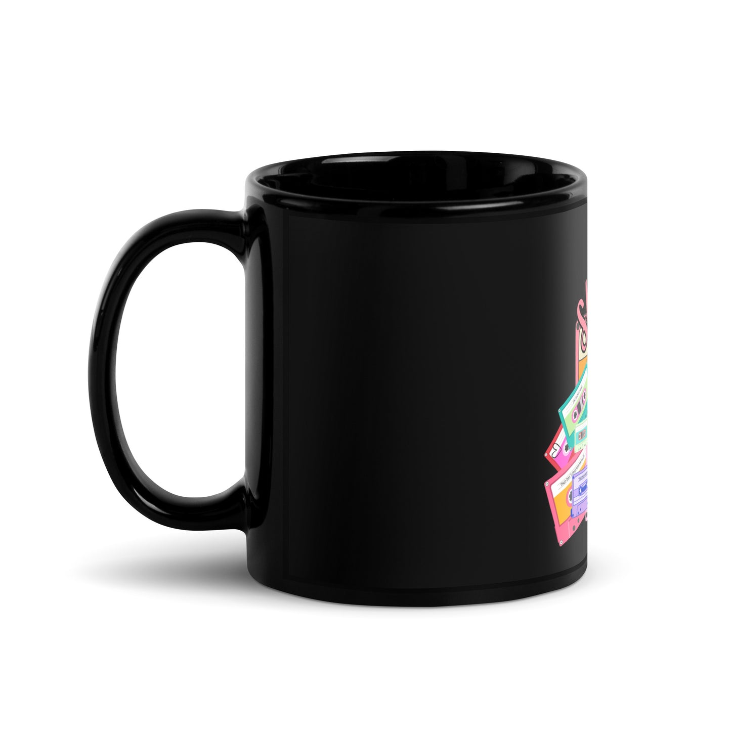 "Raised on Shania" Black Glossy Mug