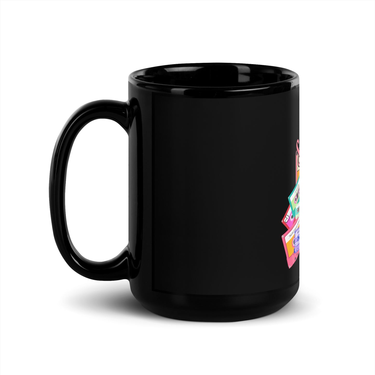 "Raised on Shania" Black Glossy Mug