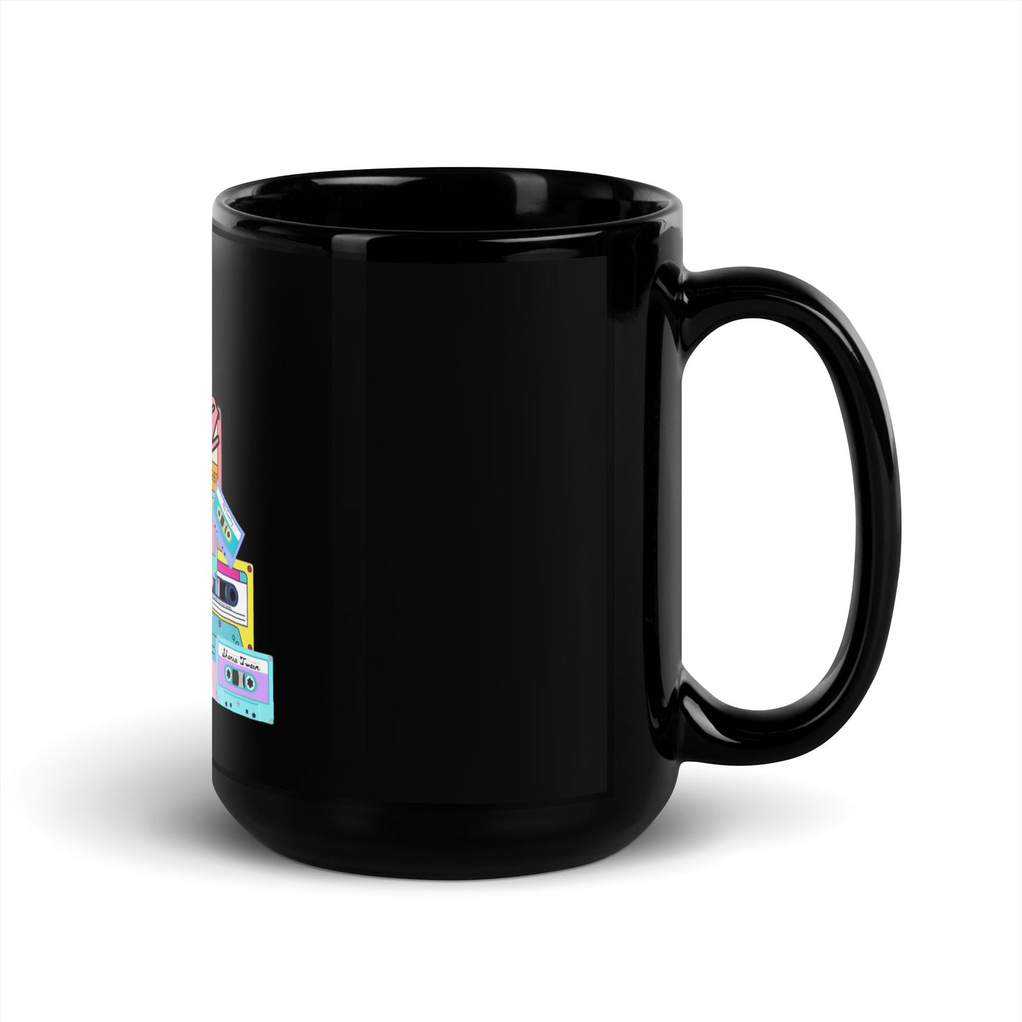 "Raised on Shania" Black Glossy Mug