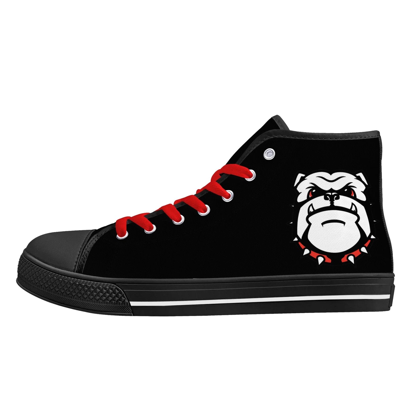 Georgia - BE A BULLDOG BLACK/RED - Mens High Top Canvas Shoes