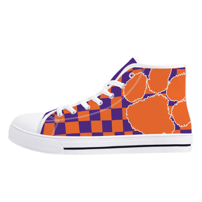 CLEMSON TIGERS - MASSIVE PAW - Mens High Top Canvas Shoes