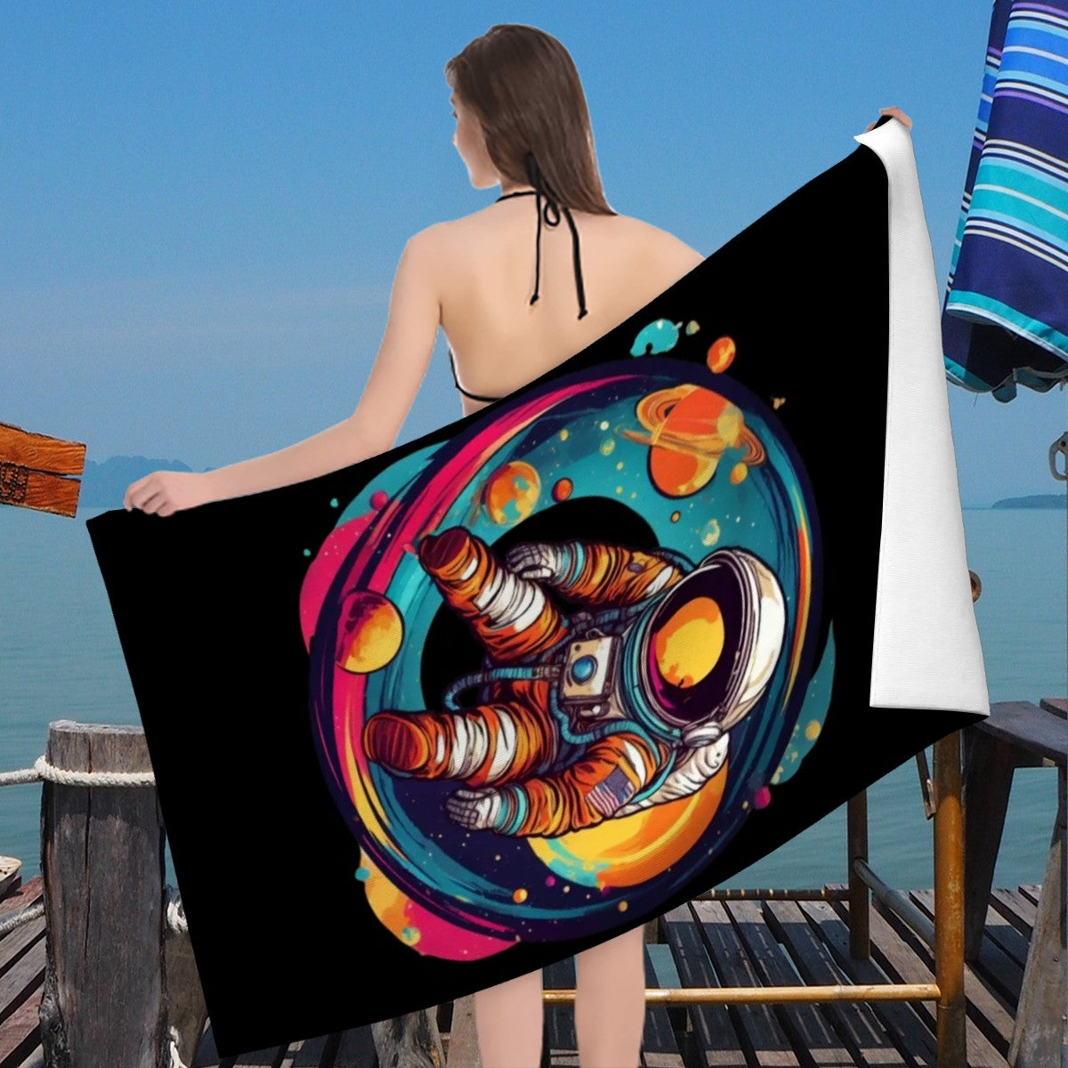 Astrofloat in Space- Microfiber Beach Towel