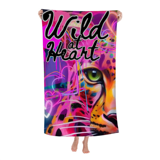 Microfiber Beach Towel XOXO Skull + HEART Wild at Heart Leopard