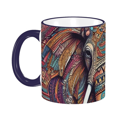 Dark Tribal Elephant - Coffee Mugs Ceramic