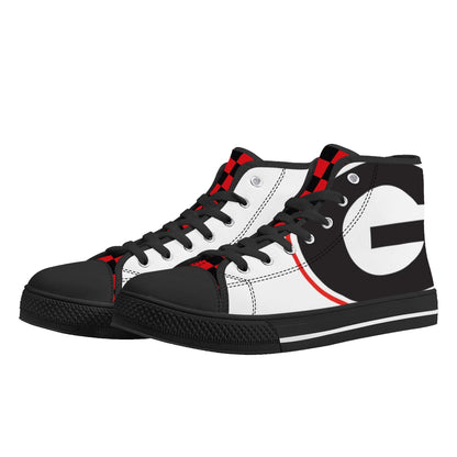 GA BLACKNRED CHECKERED - Mens High Top Canvas Shoes