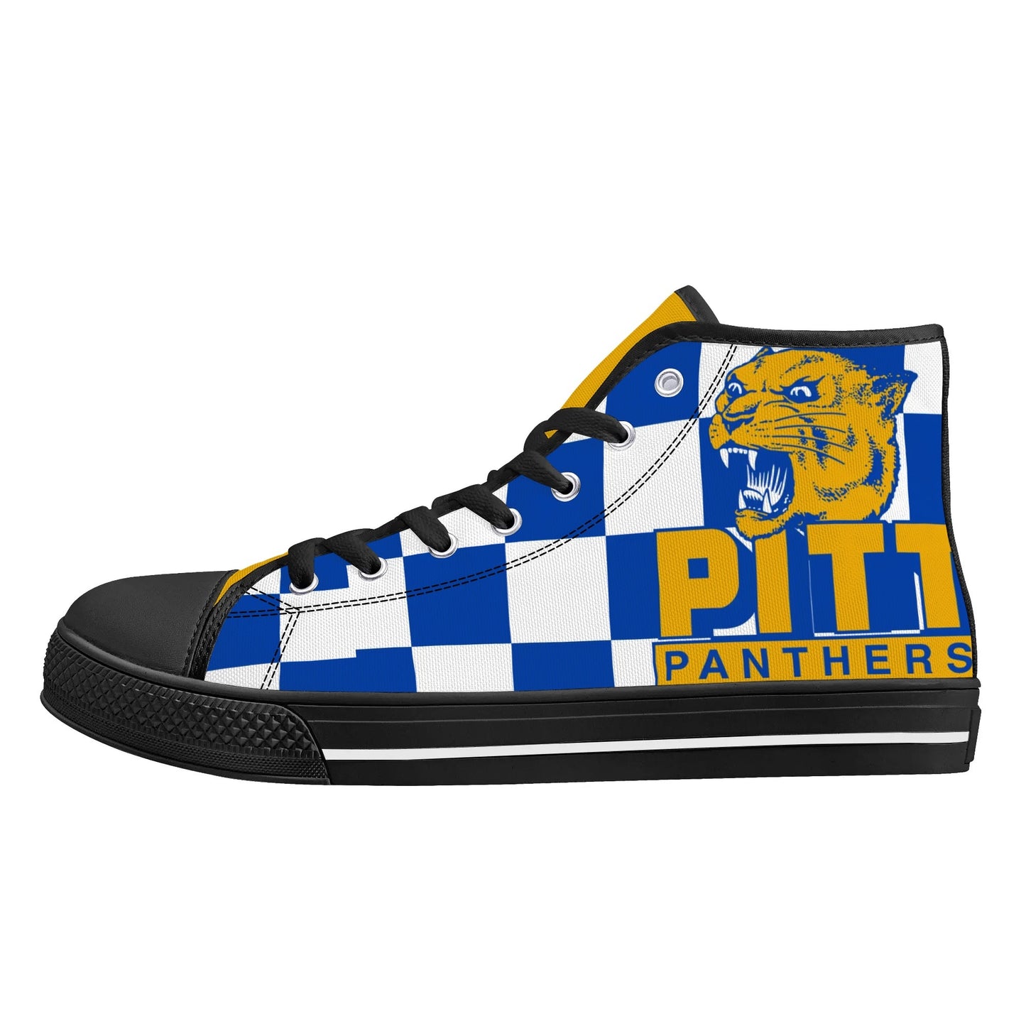 PITTS PANTHERS CHECKERED PATTERN - Mens High Top Canvas Shoes